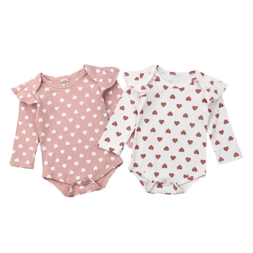 2020 комбинезоны для новорожденных девочек цельные с длинными рукавами и рюшами в