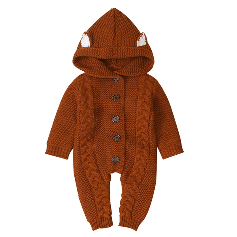 

Baby knit Rompers Cartoon Knitted Autumn Newborn Boys Jumpsuits Clothes Winter Long Sleeve Toddler Girl Sweater Children Overall