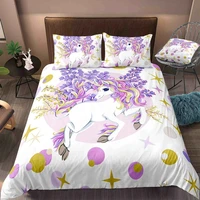 free dropshipping bedding sets duvet cover 1 pillowcase single unicorn childrens bedding cartoon animation rainbow flower