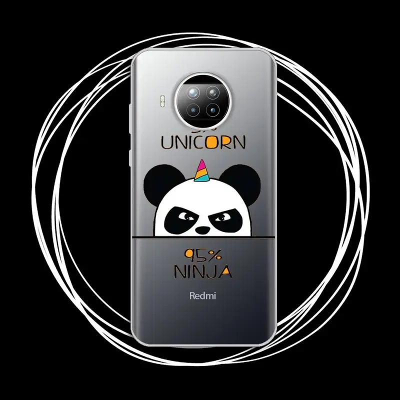 

Cartoons Cute Panda Phone Case Transparent for xiaomi redmi note 8 9 9s 11 10t lite pro