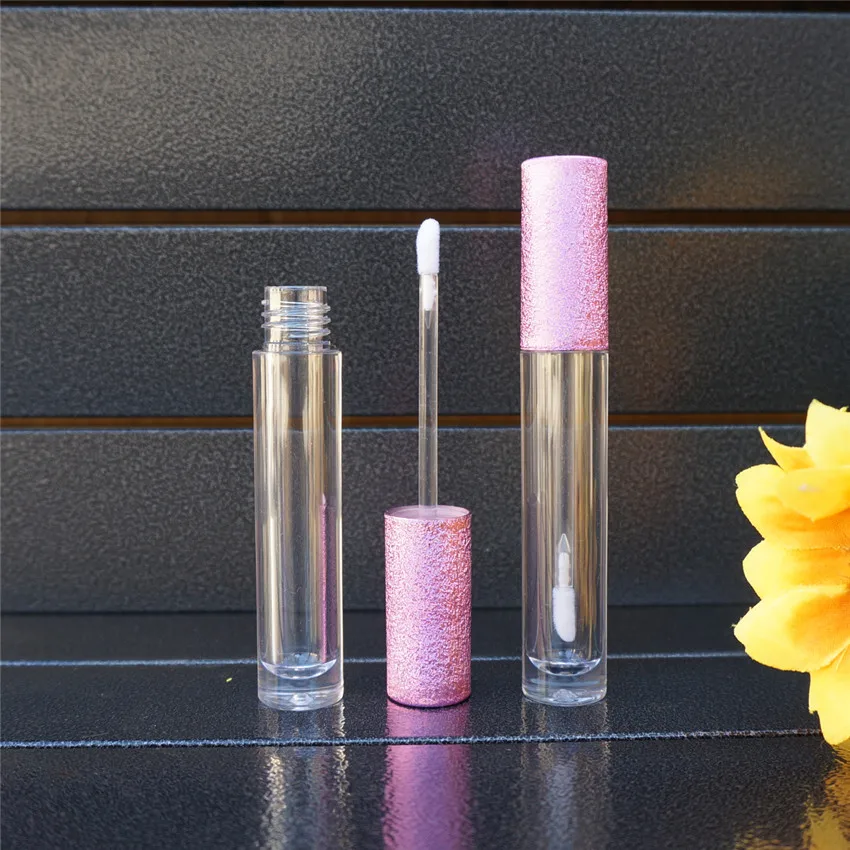 

10-100PCS 6ml Empty Lip Gloss Tube Plastic Lipgloss Bottle Container Purple Cap Cylinder Clear Lip Gloss Bottle