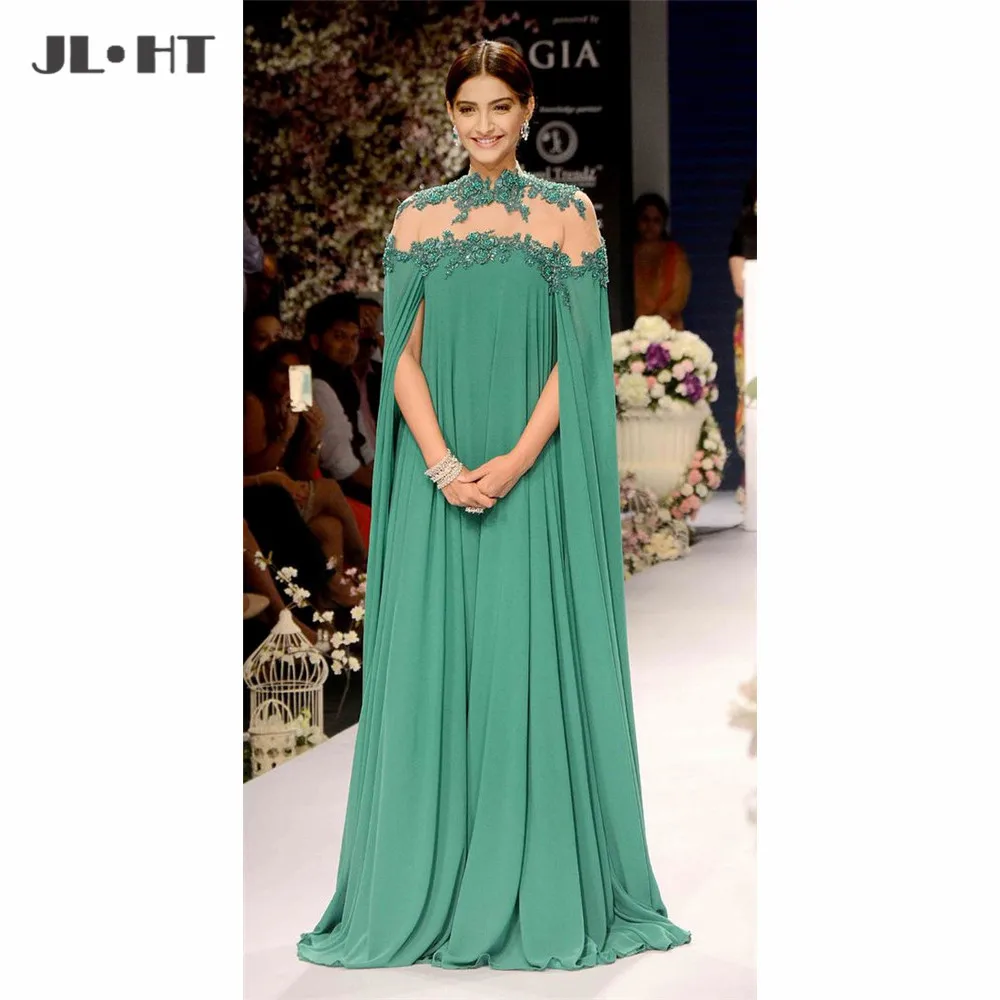 Мусульманское арабское длинное вечернее платье с аппликацией бусинами бальное