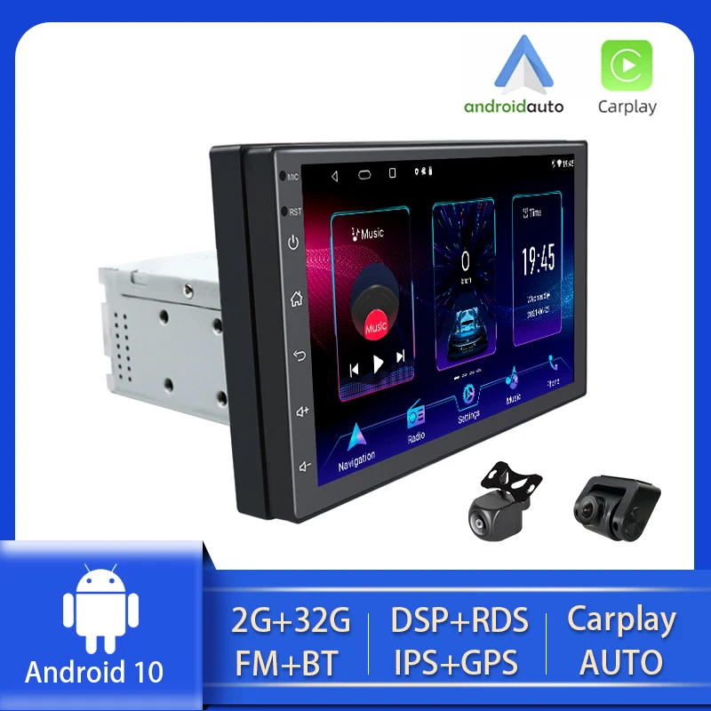 

PEERCE 1 DIN IPS Touch Screen 7 Inch Adjustable car radio 1din Android 10 Car Stereo Radio Player 8 Core GPS Navigation