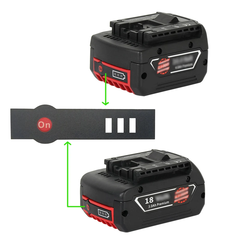 10 шт для Bosch 14 4 V 18V литиевая Батарея светодиодный ключ Стикеры Li Ion метка запасные