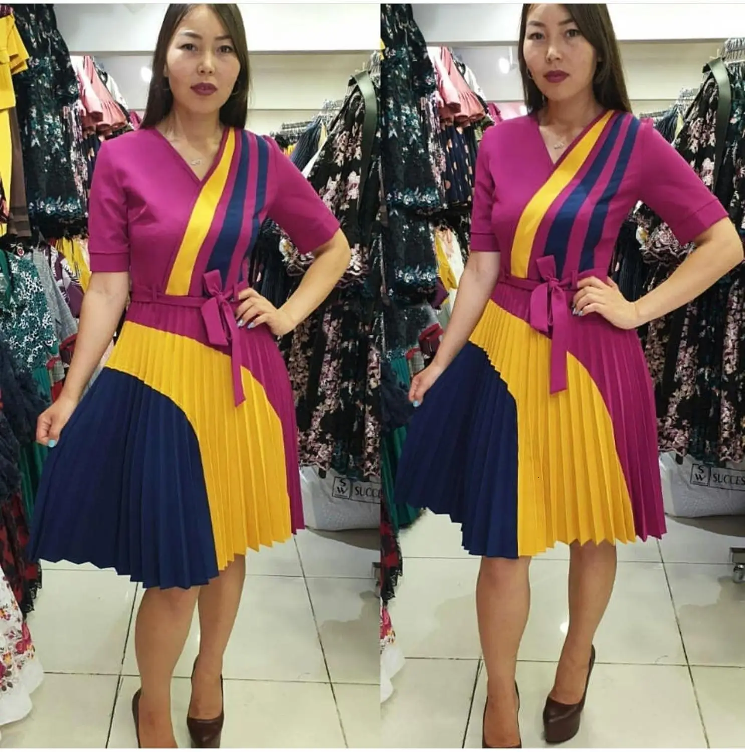 Элегантное Африканское платье Дашики плиссированная юбка базин мусульманская