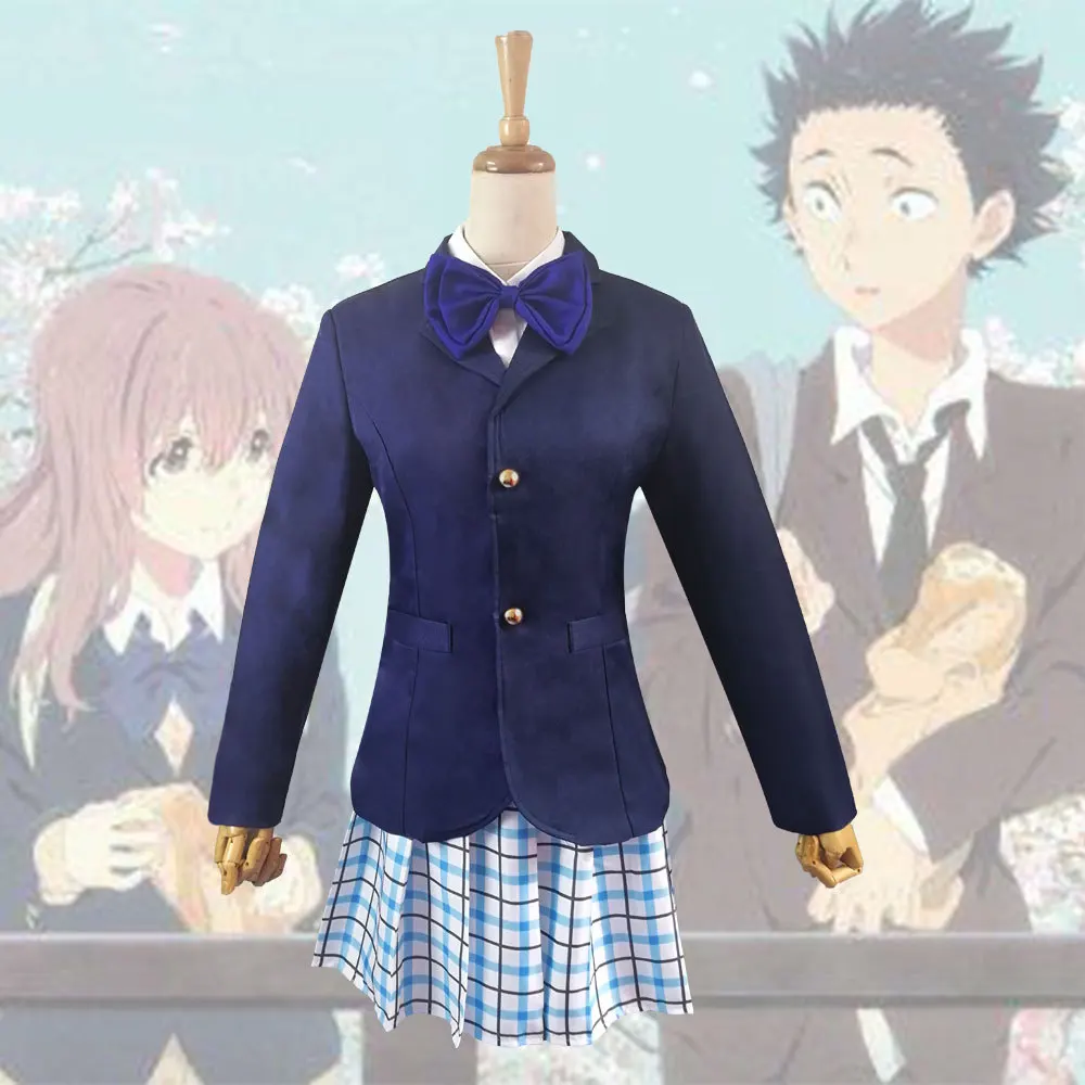 Костюм для косплея тихий голос Shouko Nishimiya Shoko Униформа юбка костюм одежда|white dress|cute