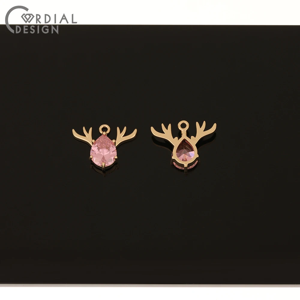 

Cordial Design 50Pcs 16*20MM CZ Charms/Earrings Accessories/Hand Made/Jewelry Findings & Components/DIY Pendant/Necklace Making