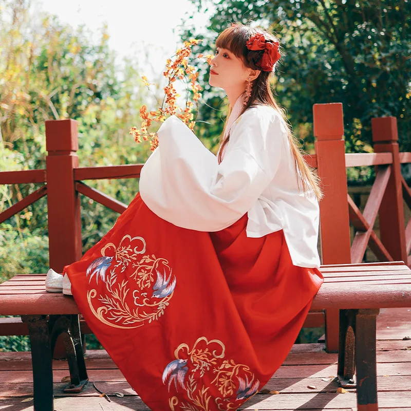 

Женский танцевальный костюм Hanfu с вышивкой, сказочное платье, Женский праздничный наряд, одежда для певицы, древняя одежда для выступлений, 2...