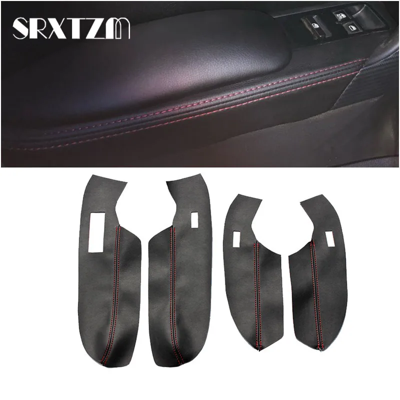 

For VW Polo 2011 2012 2013 2014 2015 2016 Microfiber Leather Door Handle Armrest Panel Decorative Cover