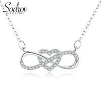 sodrov 925 sterling silver love lucky chain necklace trendy elegant heart fine jewelry for women