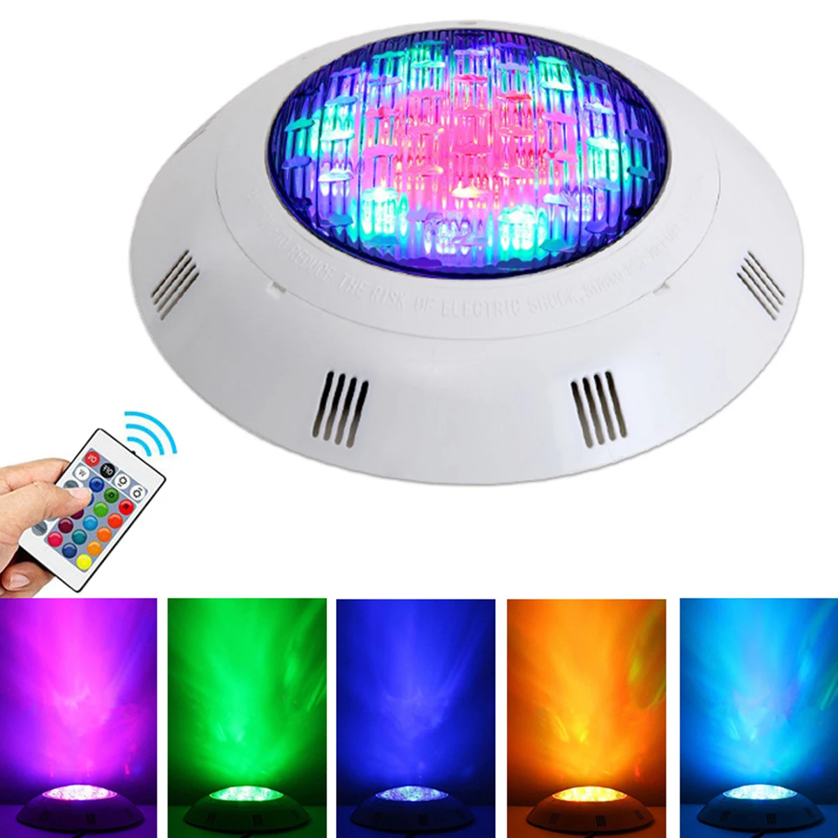 12W AC 24V RGB Underwater Swimming Pool LEDs Light IP68 Waterproof Spa Lamp with Remote Control Party Lamp