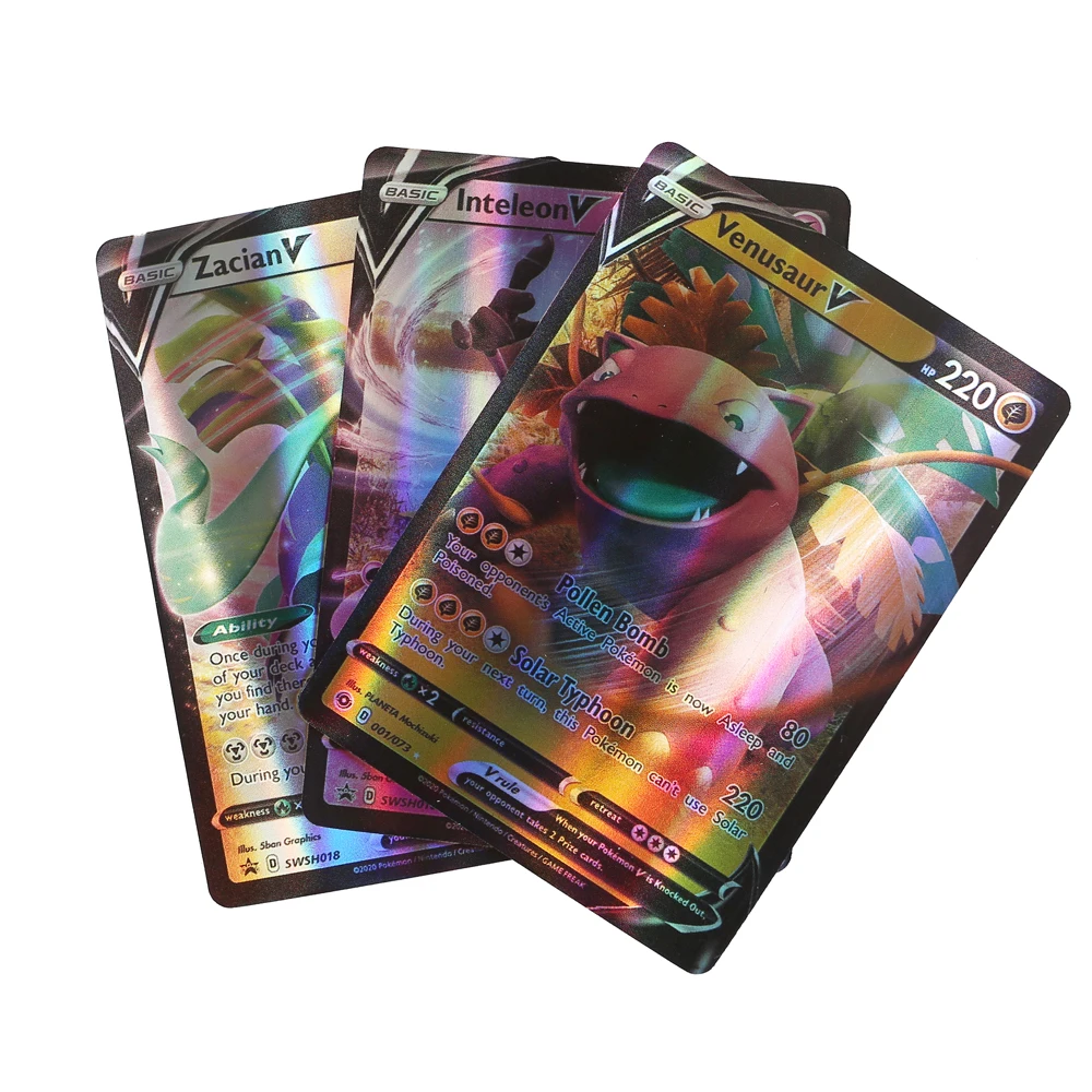 

100Pcs Pokemon Cards V Vmax GX EX pokemon go plus Game Toy Trade Card Collection Toys Pokemon Booster box Child Birthday Gift