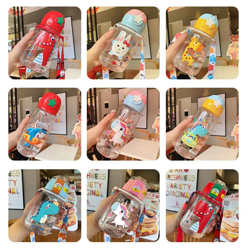 

500ML Baby Water Cup Anti-fall Baby Plastic Straw Cup Kindergarten Large-capacity Leak-proof Straw Cup Kid Plus Cup with Cover