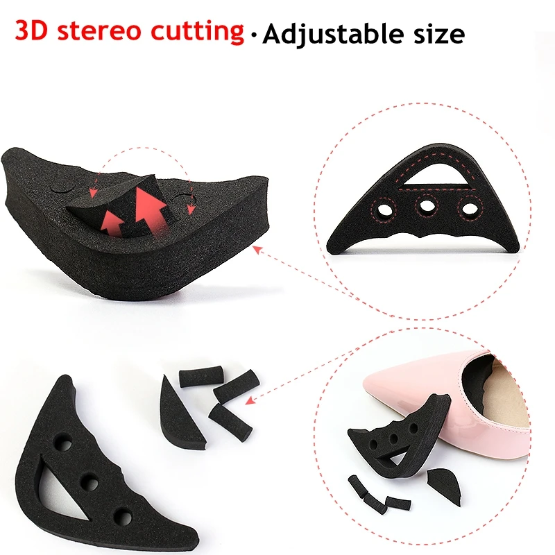 1Pair Women High Heel Half Forefoot Insert Toe Plug Cushion Pain Relief Protector Big Shoes Toe Front Filler Adjustment