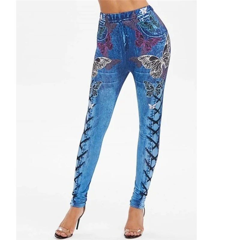 

Women Pants Butterfly Printed Leggings Fashion Prined Legging Ladies Casual Sports Pants Female Slim High Waist Leggings Woman