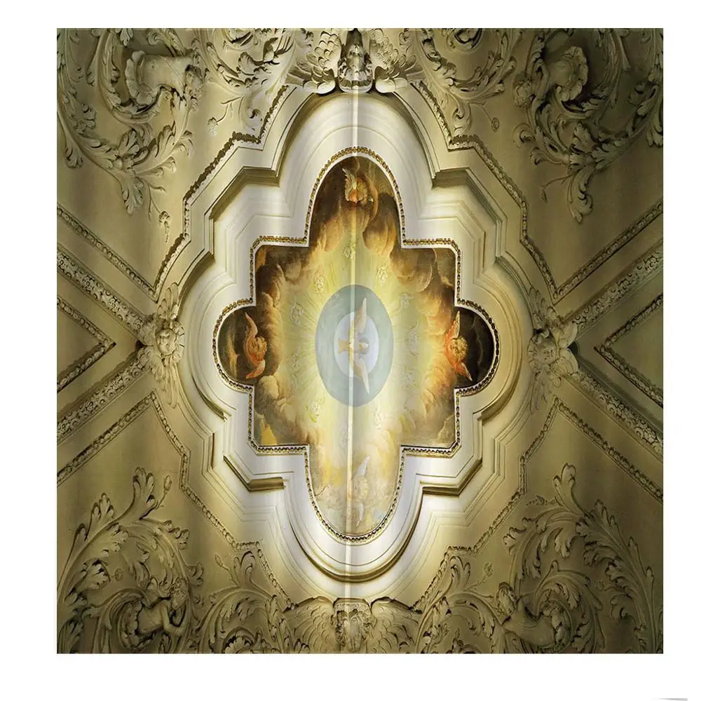 Европейский стиль рисунок ангела фото Затемненные занавески на окно для