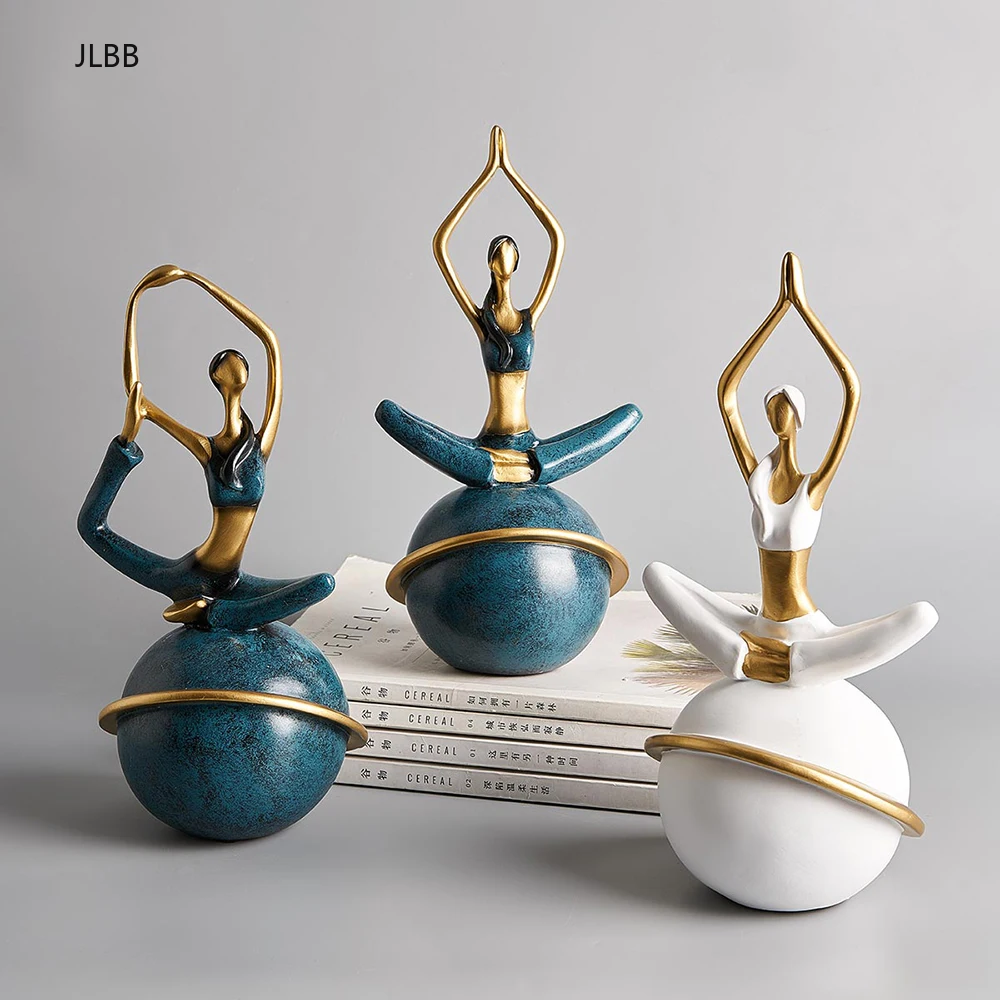 

Yoga girl Character Decoration North European Creative Home Ornament Drawing Room Office birthday Decor gift statue Sculpture