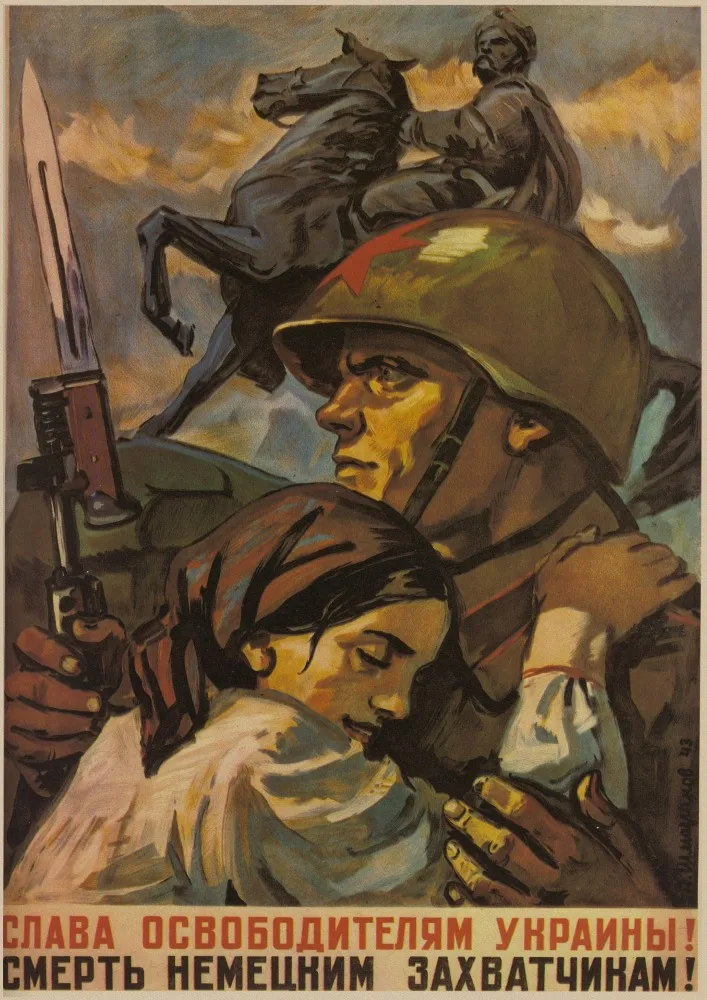Советское ретро-украшение плаката, Вторая мировая война, классический красный революционный плакат - Цвет: 23