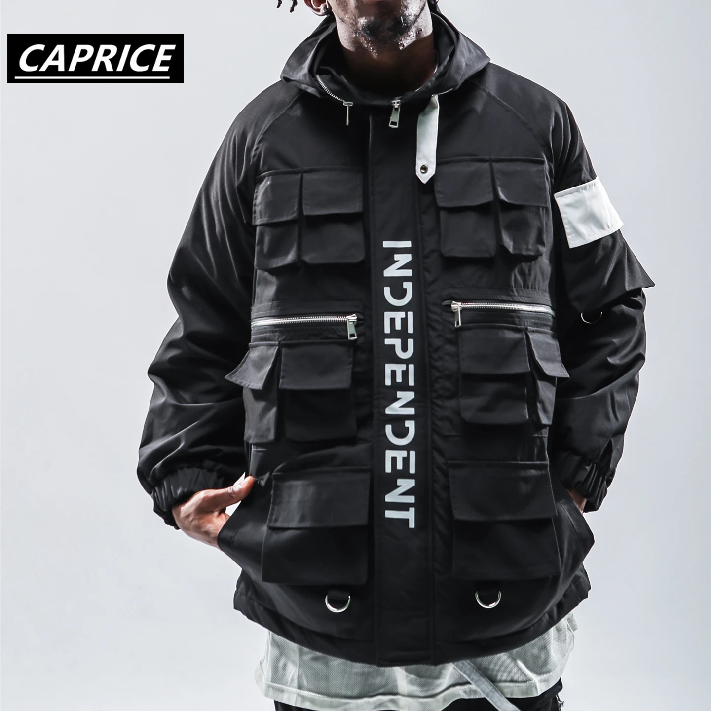 Мужская винтажная ветровка на молнии Повседневная Уличная куртка с несколькими