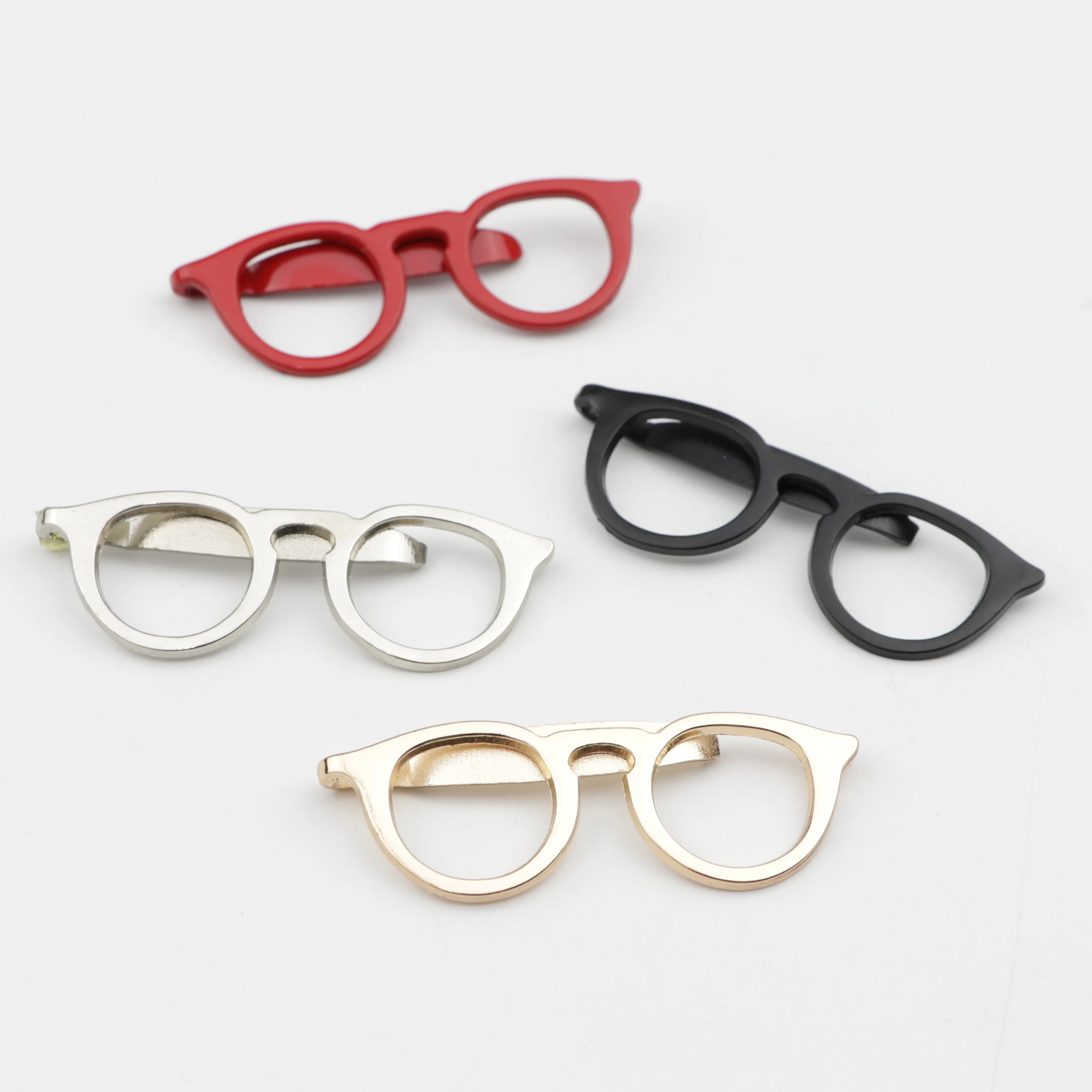 Зажим для галстука мужской металлический зажим очков чёрный/красный/золотистый