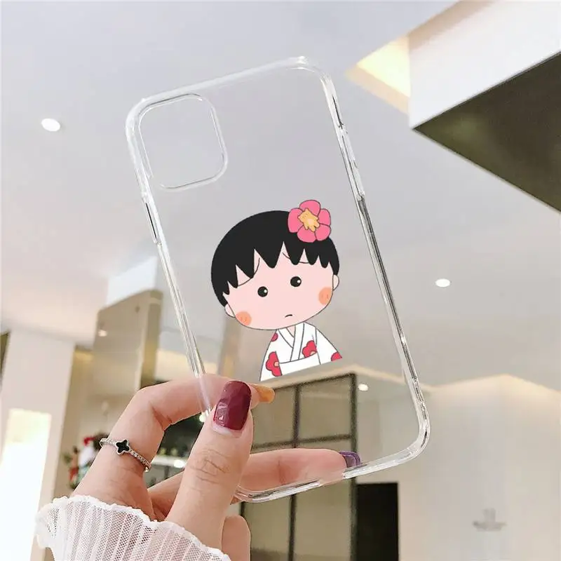 

Chibi Maruko Phone Case Transparent for iPhone 11 12 mini pro XS MAX 8 7 6 6S Plus X 5S SE 2020 XR