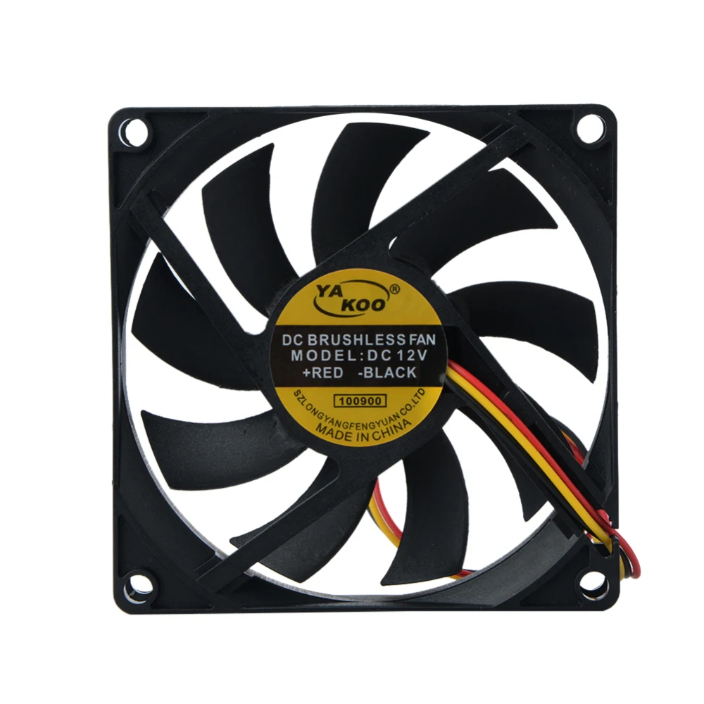 Вентилятор охлаждения 12V 80mm DC чехол для компьютера 3 Pin провод 80x80x15mm охлаждающий