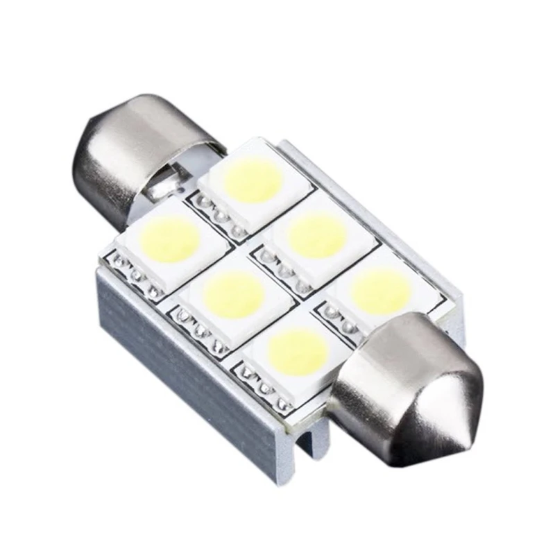 

36mm 6 SMD 5050 Pure White Dome Festoon CANBUS OBC Car 6 LED Light Bulb