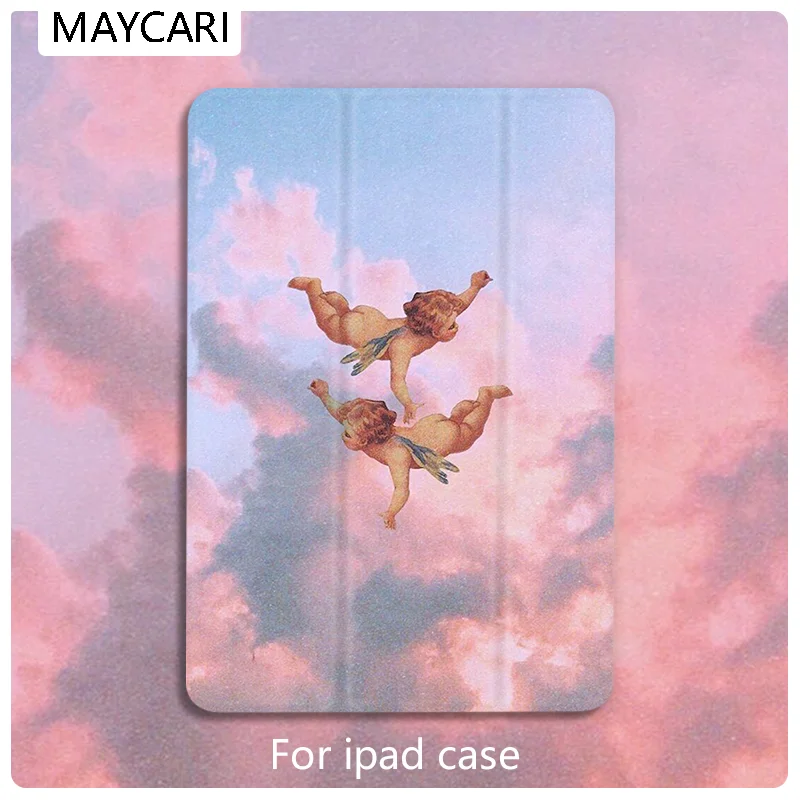 

Ipad 2 3 4 White Leather PU Hard Back Case Cute Eros Cupid Cover Protective For 2020 iPad Pro 11 12.9 10.5 7.9 inch Mini 1 2 3 5