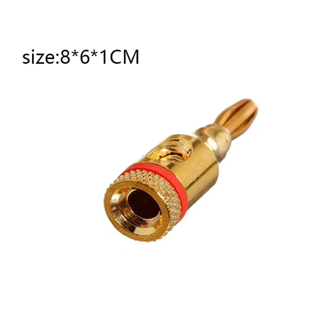 

4PCS/SET Durable 4mm Musical Speaker Banana Plug Audio Jack Connector Reliable 24K Gold Plated A3T8 Adapter