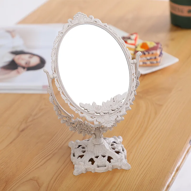 

European Style New Retro Mirror Double-Sided Vanity Mirrors Bedroom Desktop Decorative Mirrors Princess Mirror for Girls Gifts