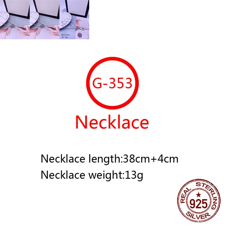 

G353 S925 Sterling Silver Necklace New Brand Couple Pattern Hang Tag Letter Personality Fashion Style Simple Style Gift Hot Sale