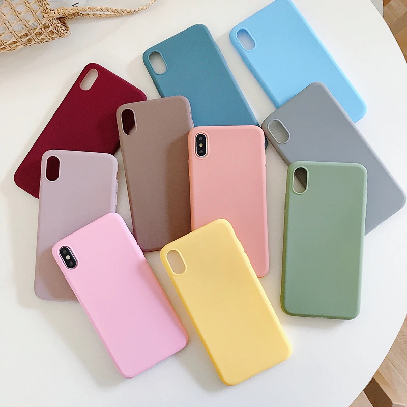 Силиконовый чехол Sunjolly яркого цвета для iPhone 11 Pro Max Xs XR X 8/7 Plus 6s/6 матовый задней