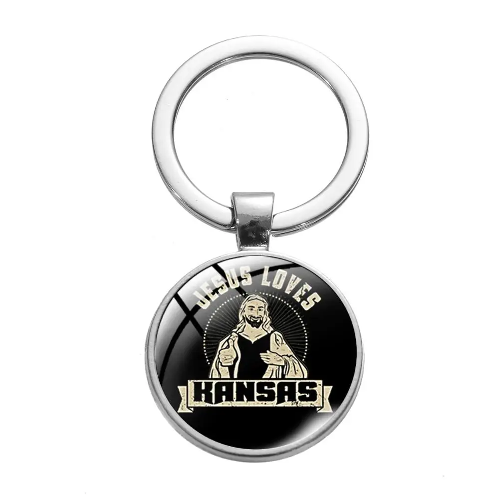 SIAN New Listing Jesus Loves Me Simple Words Keychain Glass Crystal Pendant Key Chain Holder for Men Women Christian Best Gifts | Украшения