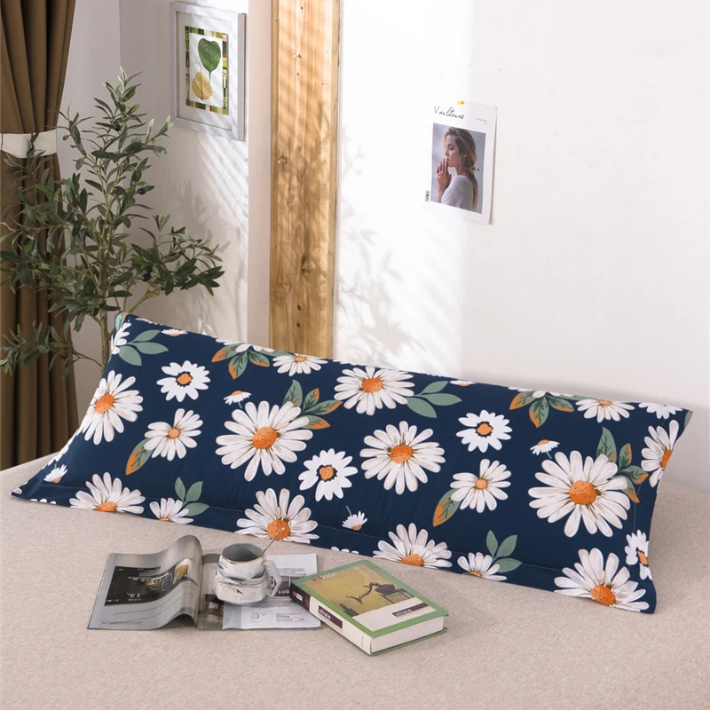 

1PC Cotton Beauty Flowers Printed Pillowcase Long Pillow Cover Body Hugging Pillow Cover for Bedroom Bed Decor #/L