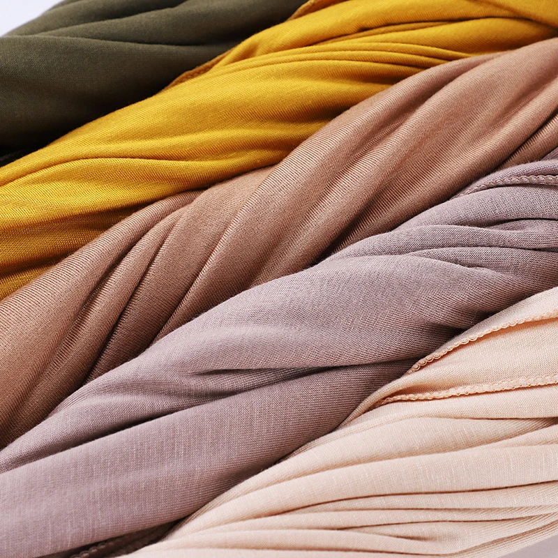 Fashion Modal Cotton Jersey Hijab Scarf Long Muslim Shawl Plain Soft Turban Tie Head Wraps For Women Africa Headband 170x60cm