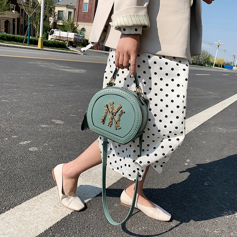 

Bag Women's Bag New 2021 Crossbody Shoulder Bag Fashion Korean Style Small round Bag Casual Simple All-Match Handbag