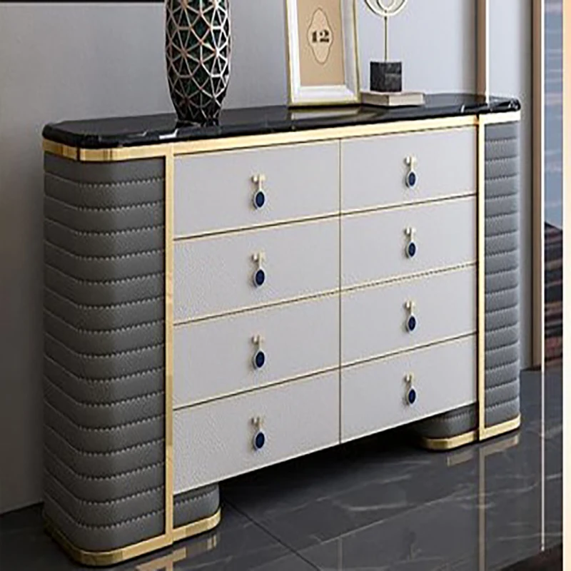 

Hong Kong style marble post-modern minimalist light luxury entrance cabinet dining side cabinet drawer high-end model room
