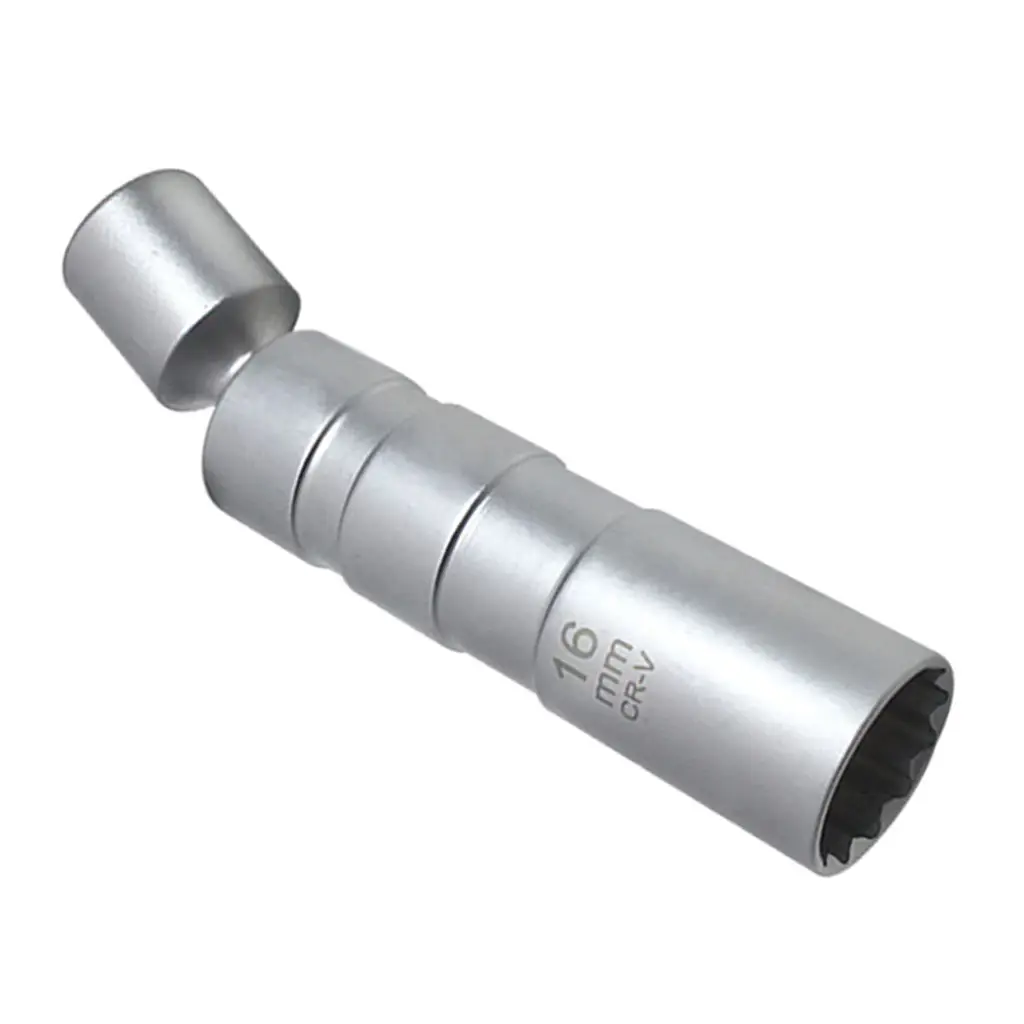 16mm 3/8'' Drive Magnetic Thin Wall Universal Joint Spark Plug Socket Removal Tool 12pt 95mm Length | Special Disassembly