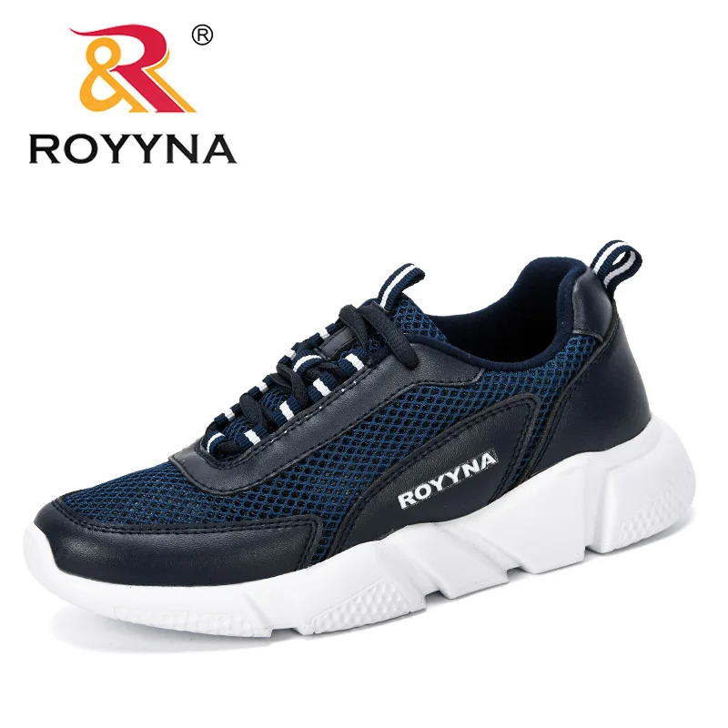 ROYYNA/Новинка года; дизайнерская популярная повседневная женская обувь; женские дышащие кроссовки из сетки на шнуровке; zapatillas mujer; Уличная обувь - Цвет: Deep blue