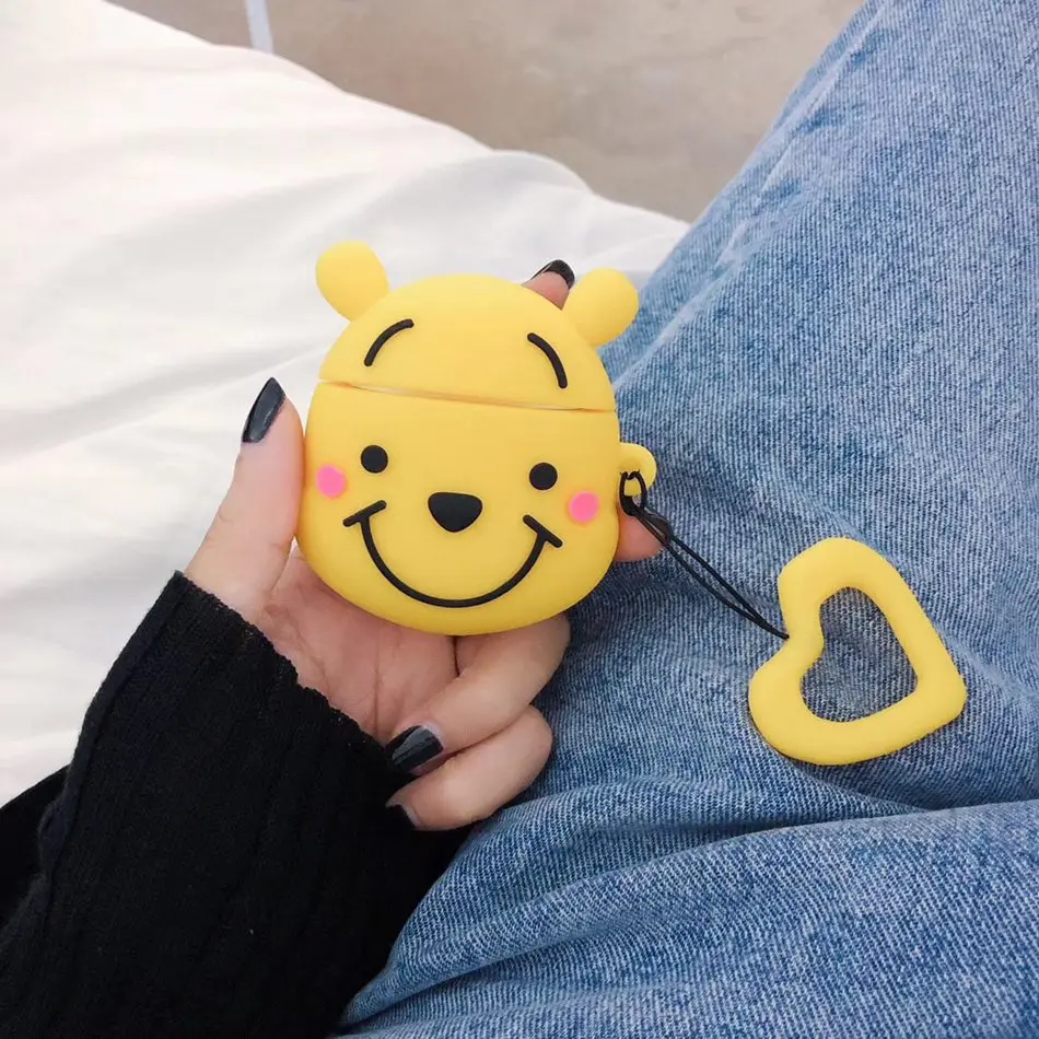 3D чехол для наушников для AirPods, силиконовый чехол, милый ins, медведь, собака, чехол для Apple Air pods 2, наушники/Earburd/Earpods, чехол, ремешок