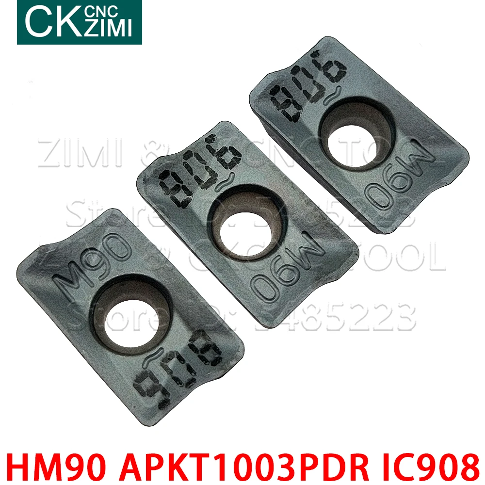 

10P HM90 APKT1003PDR IC908 HM90APKT1003PDR IC908 Carbide insert Milling Tool CNC Indexable Turning Tool APKT For Stainless Steel