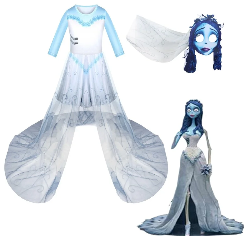 Костюм на Хэллоуин костюм невесты с призраками страшвечерние вечернее газовое