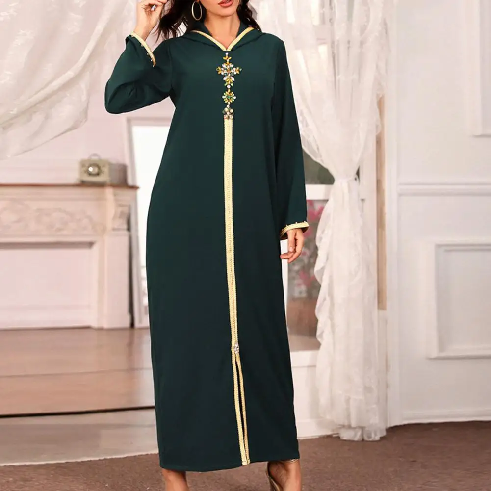 2021 Дубай Женское Платье макси с длинным рукавом в африканском стиле однотонные