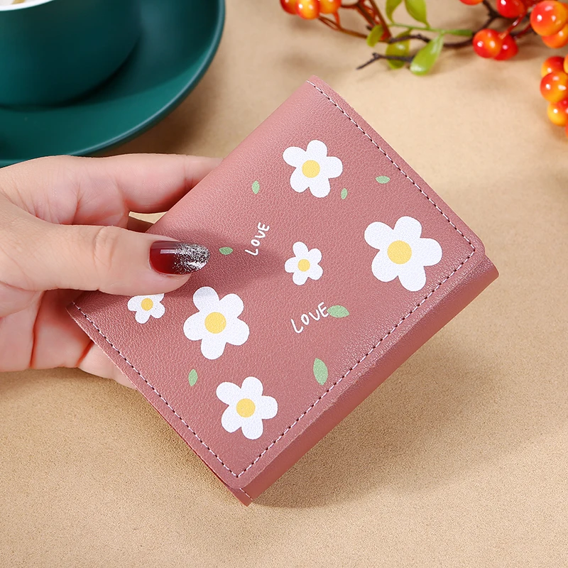 Женский бумажник из искусственной кожи кошелек с цветочным принтом зеленый |