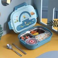 cute cartoon lunch box portable bento box food container children kids school office 316 stainless steel microwave dinnerware