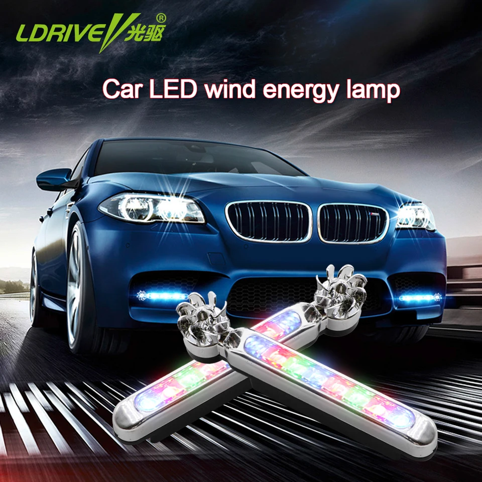 

3 Color New Wind Energy Car Light 8 LEDs Daylight Headlight Lamp Car Styling Daytime Running Light Without External Power Supply