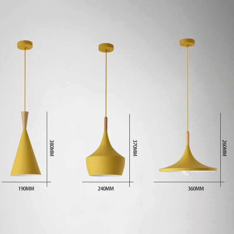 Современный подвесной светильник Железный Абажур деревянный светодиодный для