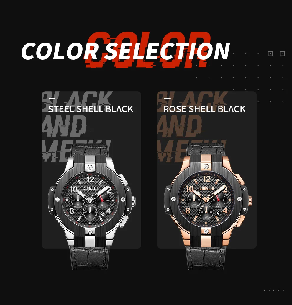 BAOGELA marque hommes montre Quartz montre ou bande de caoutchouc 3ATM resistant А 'Eau chronographe hommes Quartz 1909