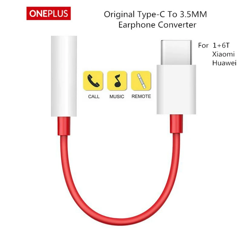 Оригинальный адаптер для наушников oneplus 6T 7 Pro usb Тип C на 3 5 мм Aux аудио one plus 1 + 6t usb-c