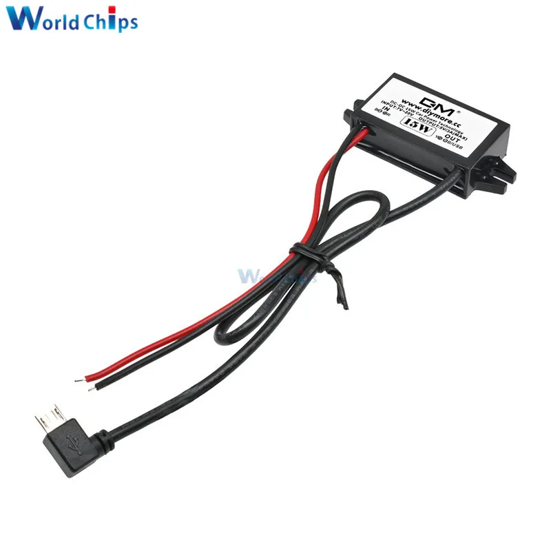 DC от 12 В до 5 пост 3A конвертер для ступенчатого понижения Питание модуль Micro USB DC/DC